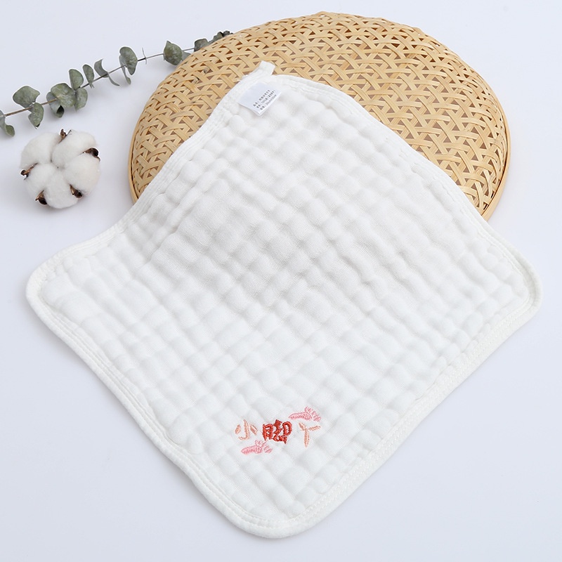 [Sét 5 - 𝒓𝒆̉ 𝒏𝒉𝒂̂́𝒕 𝒔𝒉𝒐𝒑𝒆𝒆] khăn sữa 6 lớp thêu chữ size 30*30 mềm mịn cho bé yêu giá rẻ #khansua