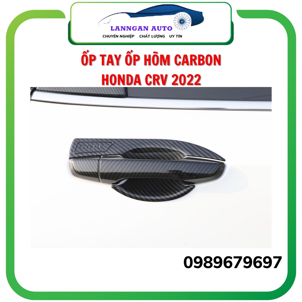 Ốp tay nắm cửa, ốp hõm cửa xe Honda Crv 2021,2022 Nhựa carbon abs cao cấp