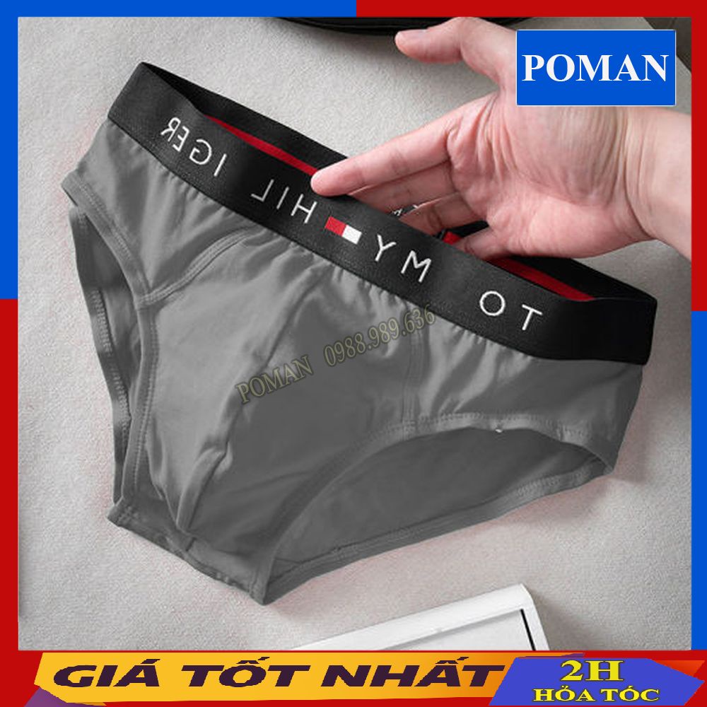 Quần lót nam thun lạnh tam giác, quần sịp nam co dãn 4 chiều cạp tối cao cấp SC05 (Che tên) - POMAN