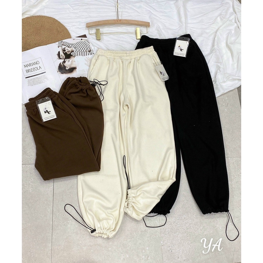Quần jogger nhung tăm nữ dây rút gấu thời trang Quảng Châu - GUEM Clothes | BigBuy360 - bigbuy360.vn