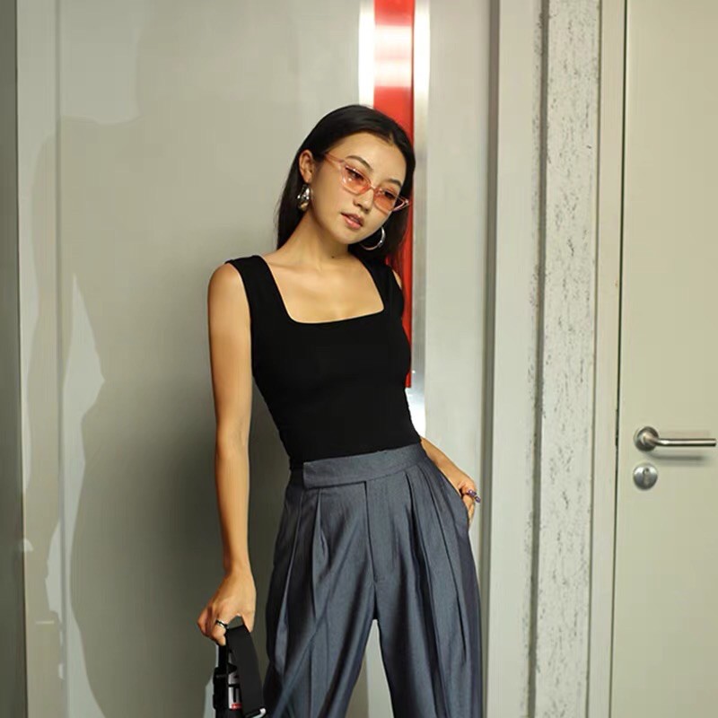 [Mã FAMAYWA giảm 10K đơn 50K] BASIC TANK TOP - ÁO 2 DÂY CỔ VUÔNG by WTW