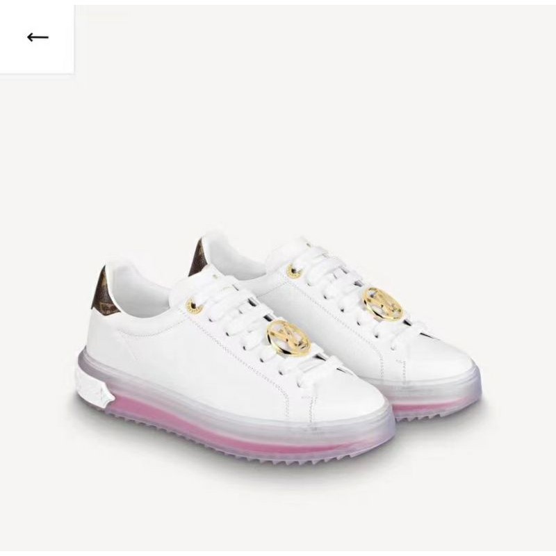 Giày trắng thể thao da bò cao cấp logo LV 2021