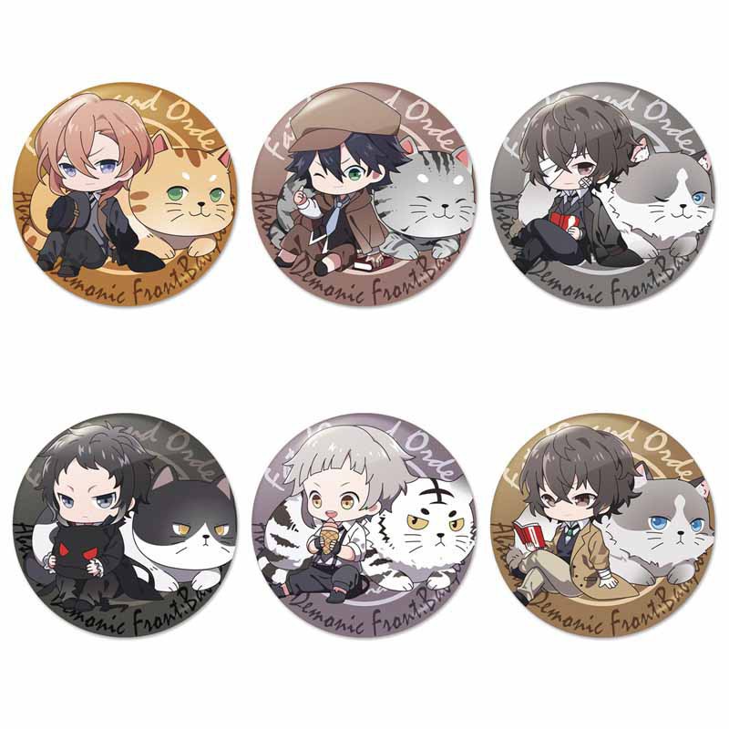 Huy hiệu cài áo in hình Bungou stray dogs Văn hào lưu lạc anime chibi xinh xắn dễ thương m02