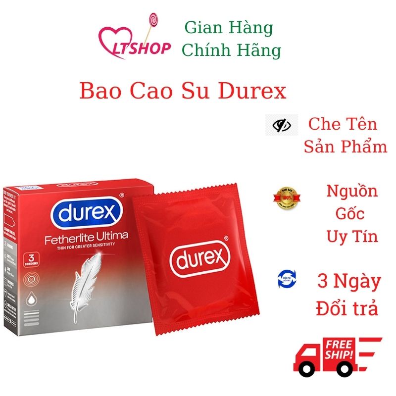 Bao Cao Su  Durex Fetherlite ultima  siêu mỏng bôi trơn  hộp 3cái