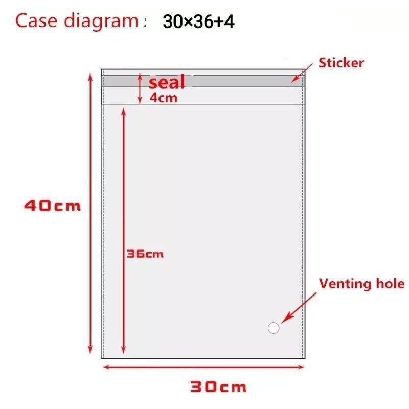 500g túi opp dán miệng, túi bóng kính dán mép