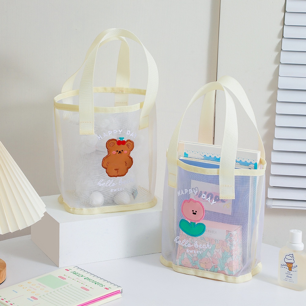Túi Lưới Trong Suốt Đeo Vai In Họa Tiết Hoạt Hình Xinh Xắn Cho Nữ