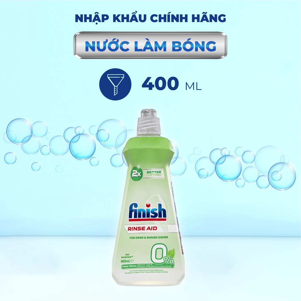 Combo Finish Eco : Gel rửa bát Eco 900ml + Bóng Eco 400ml + Muối 1,5kg