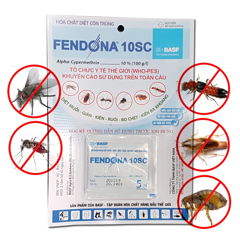 Diệt - Muỗi, Gián, Kiến - Gói FENDONA 10SC 5ml