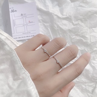 Nhẫn bạc nữ trơn đính đá Miuu Silver Tiny Ring