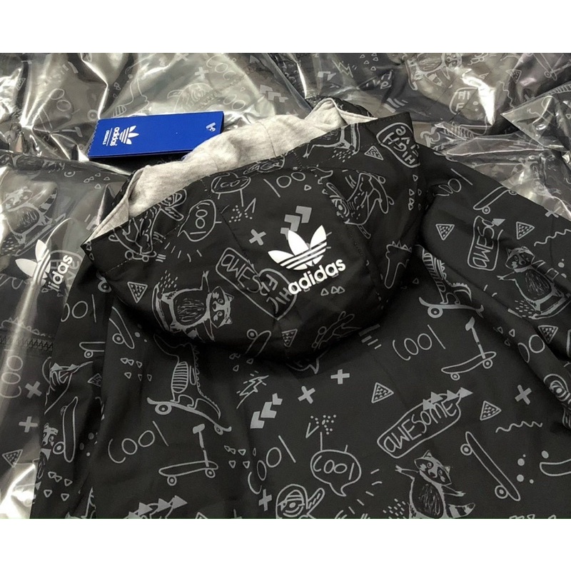 Áo khoác gió adi.das cho bé trai hình khủng long size từ 12-35 cân