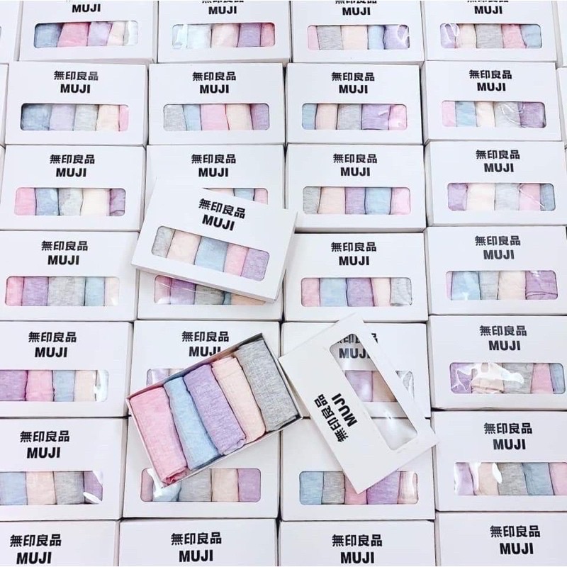 Hộp 5 Quần Lót Mujji Nữ Kháng Khuẩn Màu Muối Tiêu.