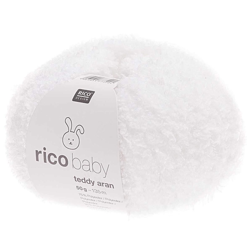 Len bông xù Baby Teddy Aran - Nhập khẩu từ hãng Rico  - 50gram dài 135m