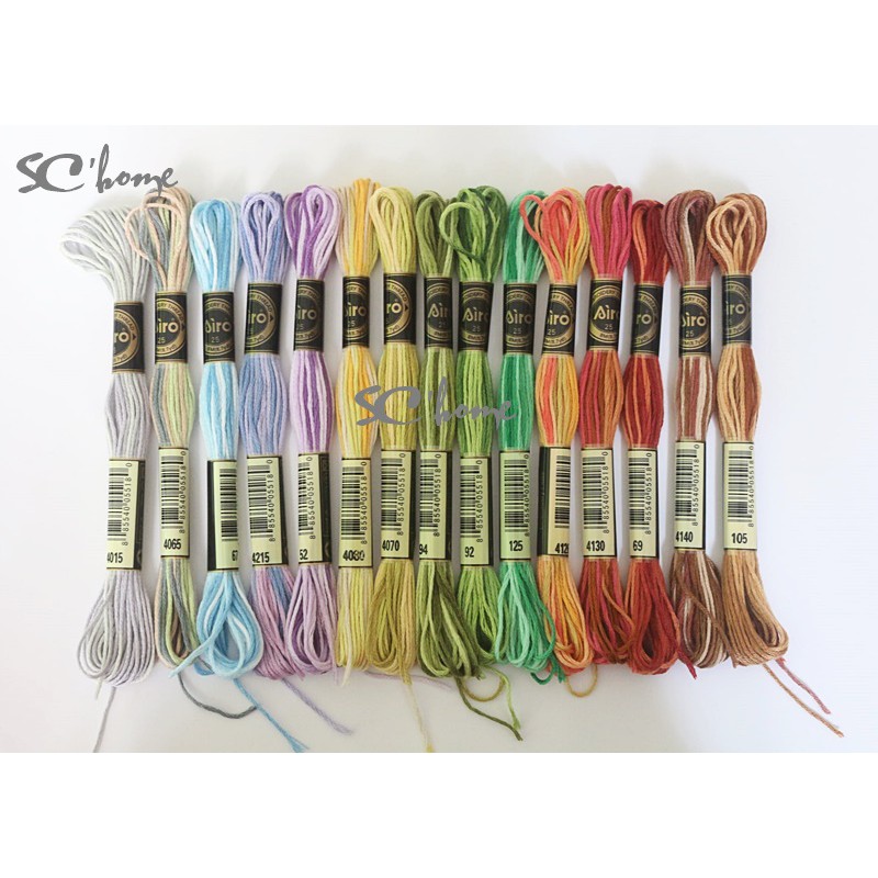 Chỉ thêu cotton màu loang Airo