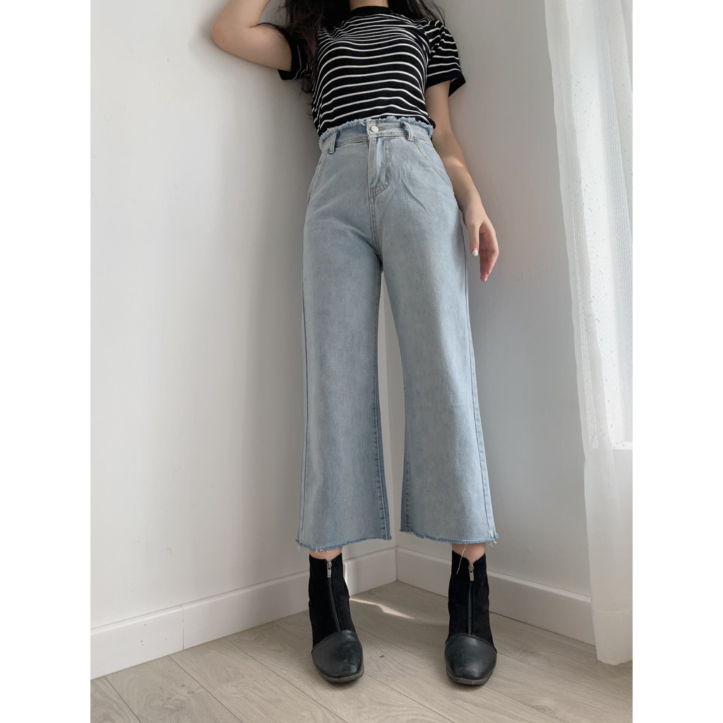 Quần bò ống rộng lưng cạp chun QB168 1994closet