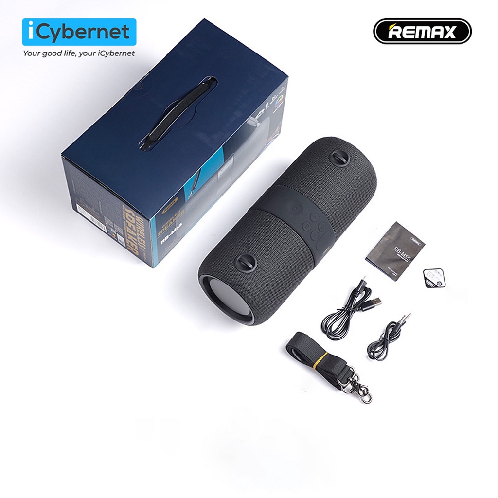Loa Bluetooth du lịch không dây chống nước IPX6 14W 3600mAh hàng chính hãng ICYBERNET REMAX RBM55