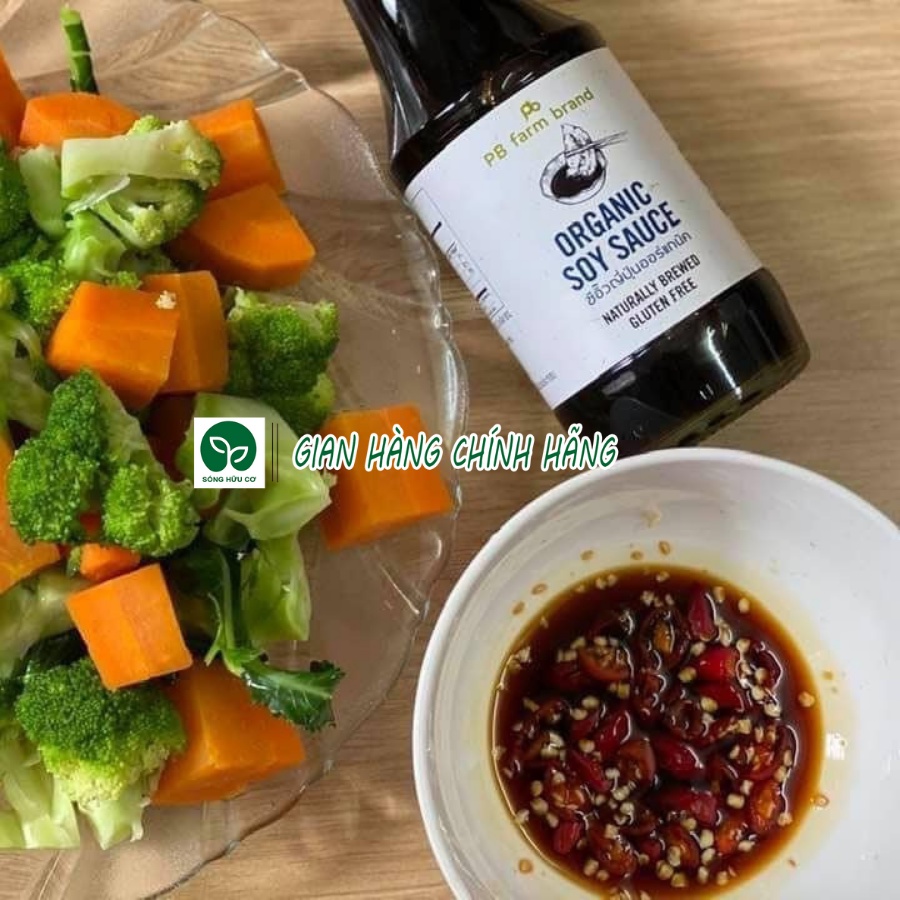 Nước tương hữu cơ đậu nành soya PB Farm 200ml của Nhật dùng làm gia vị chấm rau củ, thịt nướng, mì, bánh bao