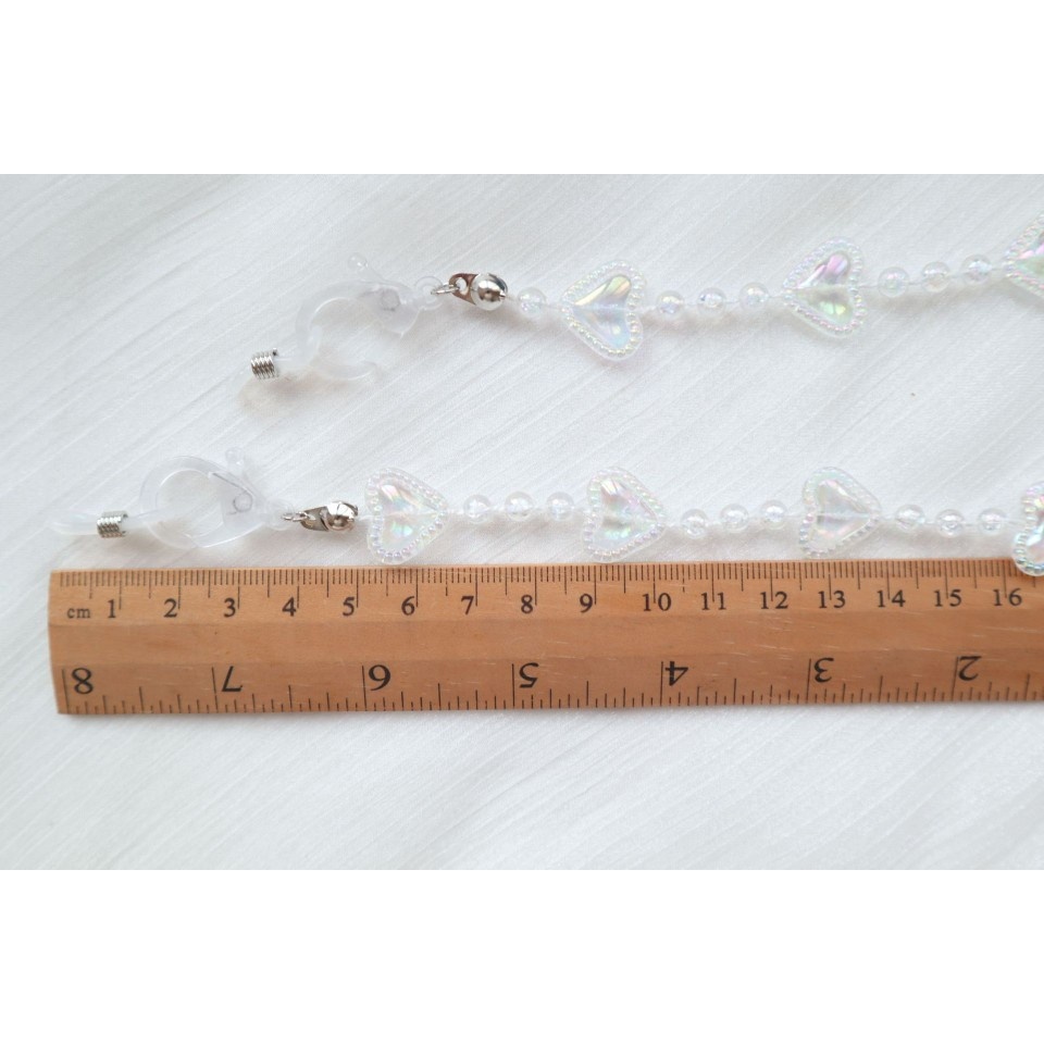 DÂY ĐEO KHẨU TRANG -  DÂY ĐEO MẮT KÍNH MINI CLEF - VÒNG CỔ HẠT TRÒN, HẠT TRÁI TIM TRONG SUỐT TRẮNG TRƠN  CHỐNG TRƯỢT