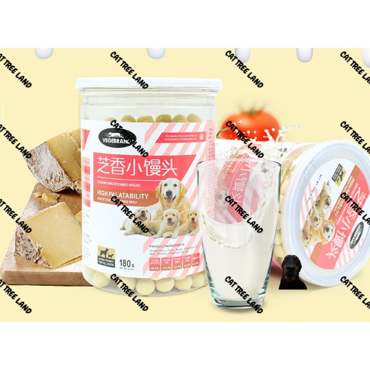 BÁNH THƯỞNG SESAME VEGEBRAND CHÓ MÈO 180G, BÁNH QUY BƠ SỮA (SNACK CHÓ, MÈO ĂN VẶT) - THỨC ĂN CHÓ CON