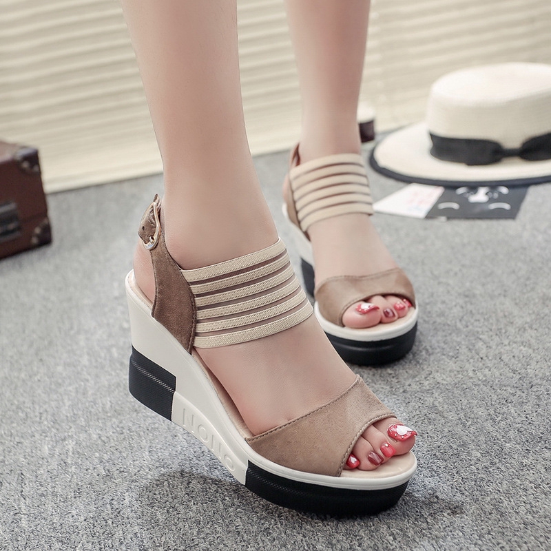 Giày sandal đế xuồng thời trang hè cho nữ