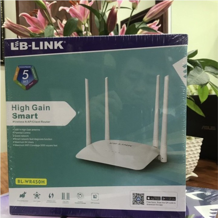 Bộ phát Wifi LB-LINK Router Wifi – BL-WR450H – CHÍNH HÃNG – Bảo hành 24 tháng – 4 Antenna 5bBi ngoài.
