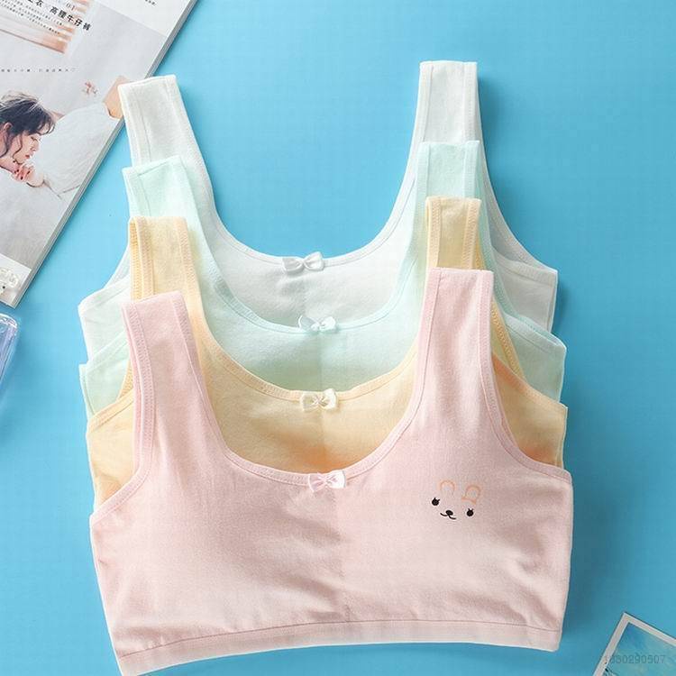 10-15 - 18 Tuổi Áo lót vải cotton Có Mút Đệm Ngực Dành Cho Bé Gái
