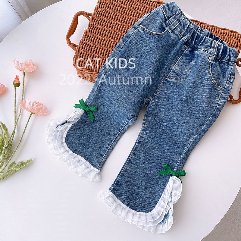 Set Áo Sơ Mi + Quần Jean Năng Động Thời Trang Cho Bé Gái