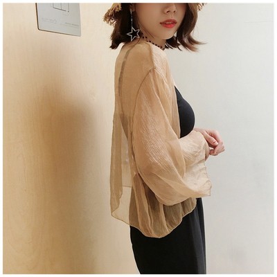 Áo choàng voan mỏng cho mùa hè/ Áo choàng đi biển (SẴN ĐEN) | BigBuy360 - bigbuy360.vn