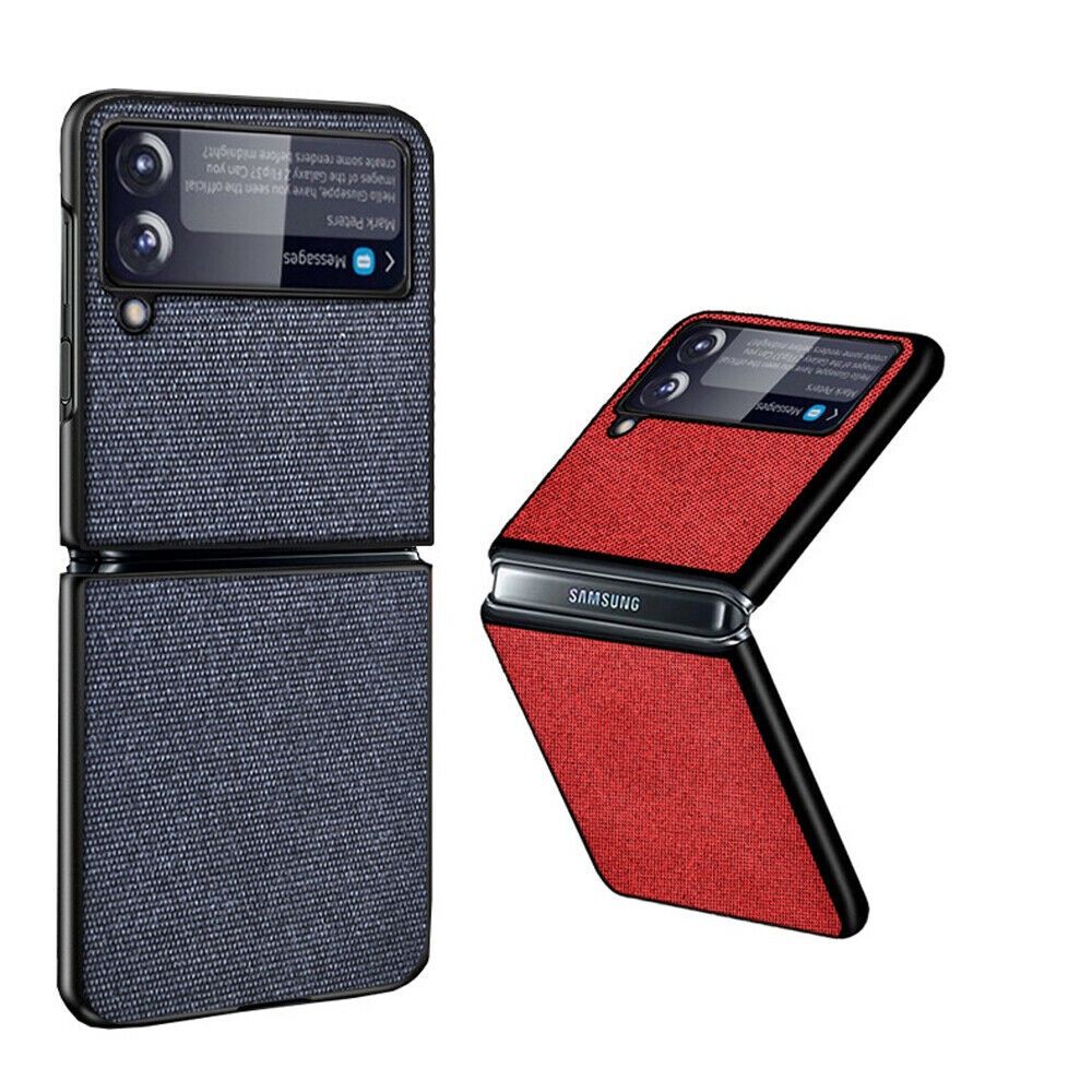 Bao Da Điện Thoại Nắp Gập Bằng Vải Canvas Cho Samsung Galaxy Z Flip 3 Flip3 5g