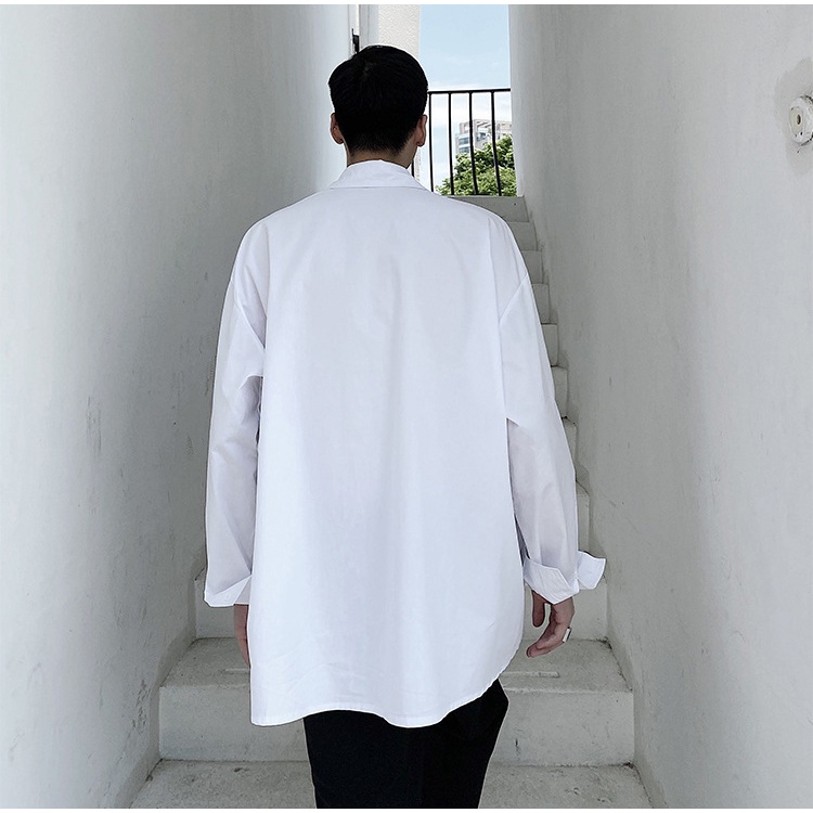 Áo Sơ Mi Dài Tay Phối Vai Phong Cách Unisex Thời Trang Trẻ Trung Năng Động
