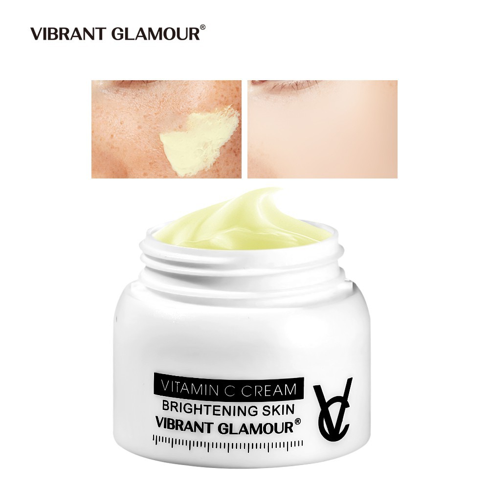 Kem Vitamin C VIBRANT GLAMOR dưỡng trắng sáng ẩm da giảm đốm sậm màu chống lão hoá tươi mát không dính 50g