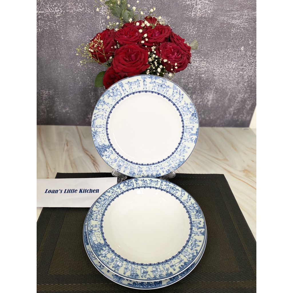 Dĩa Tròn Tứ Quý Minh Long Cao Cấp Chính Hãng 100%, Đĩa Tròn Hoa Văn Cao Cấp