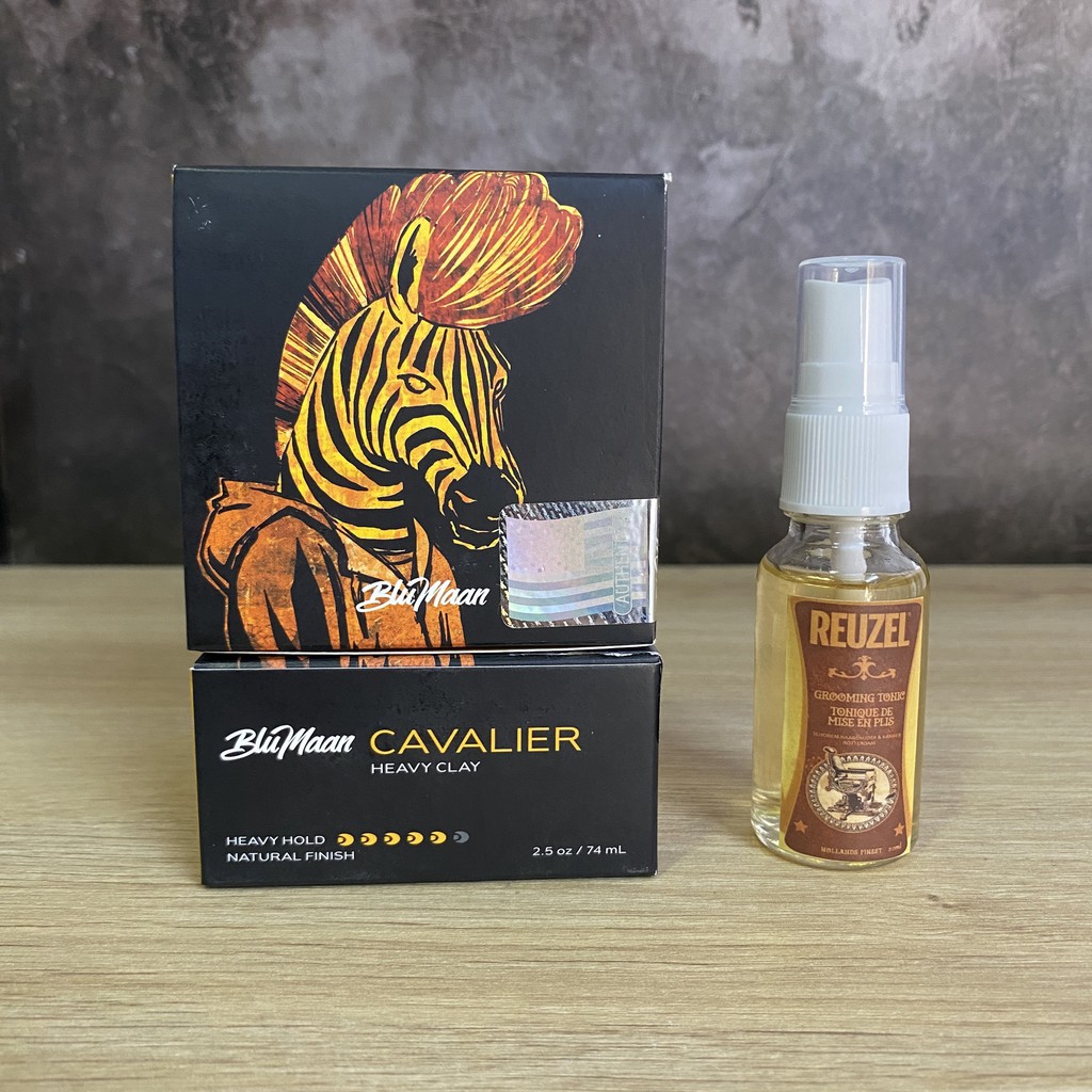 Sáp vuốt tóc Blumaan Cavalier Clay | Ngựa Vằn + Tặng lược + Pre Syling Reuzel Tonic 20ml