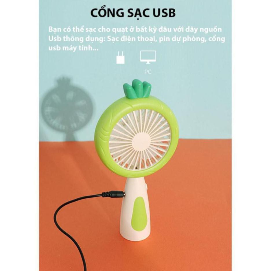 QUẠT MINI CẦM TAY SIÊU MÁT TÍCH ĐIỆN CÓ ĐÈN LED Q7 Q12