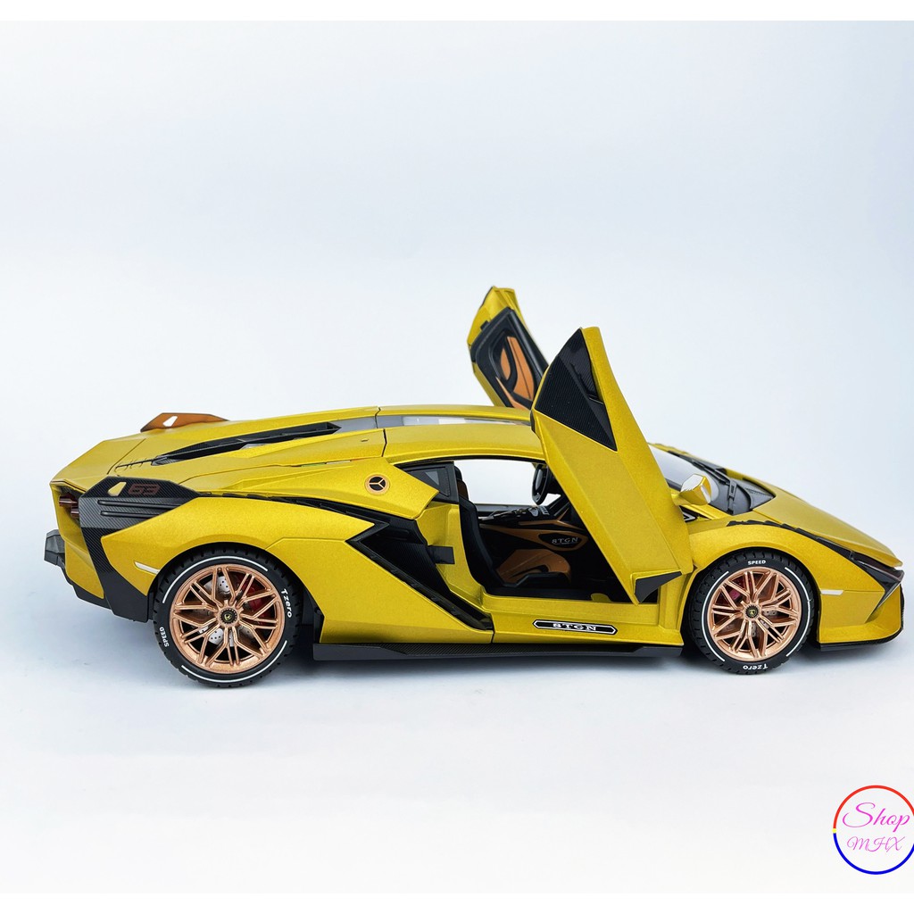 Xe mô hình sắt LAMBORGHINI SIAN FKP 37 TẶNG KÈM BIỂN SỐ Tỉ Lệ 1:18  hãng Weituo