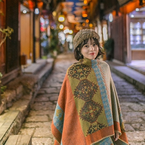 Khăn choàng thổ cẩm style Retro/Vintage bản To - Dày - Đẹp Mẫu 01 Layla Corner - Laylaland
