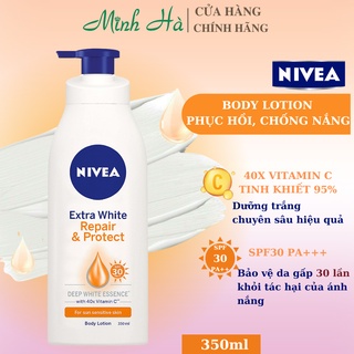 Sữa dưỡng trắng NIVEA Extra White Repair & Protect SPF 30/ PA++ 350ml giúp phục hồi & chống nắng