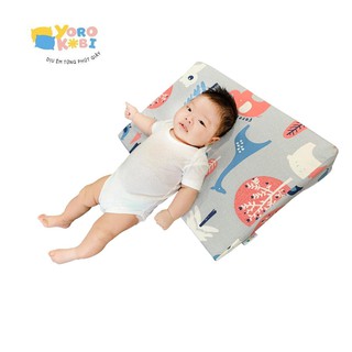 Gối chống trào ngược cho bé YOROKOBI chất liệu PU foam thích hợp cho các bé từ sơ sinh đến 36 tháng hàng chính hãng
