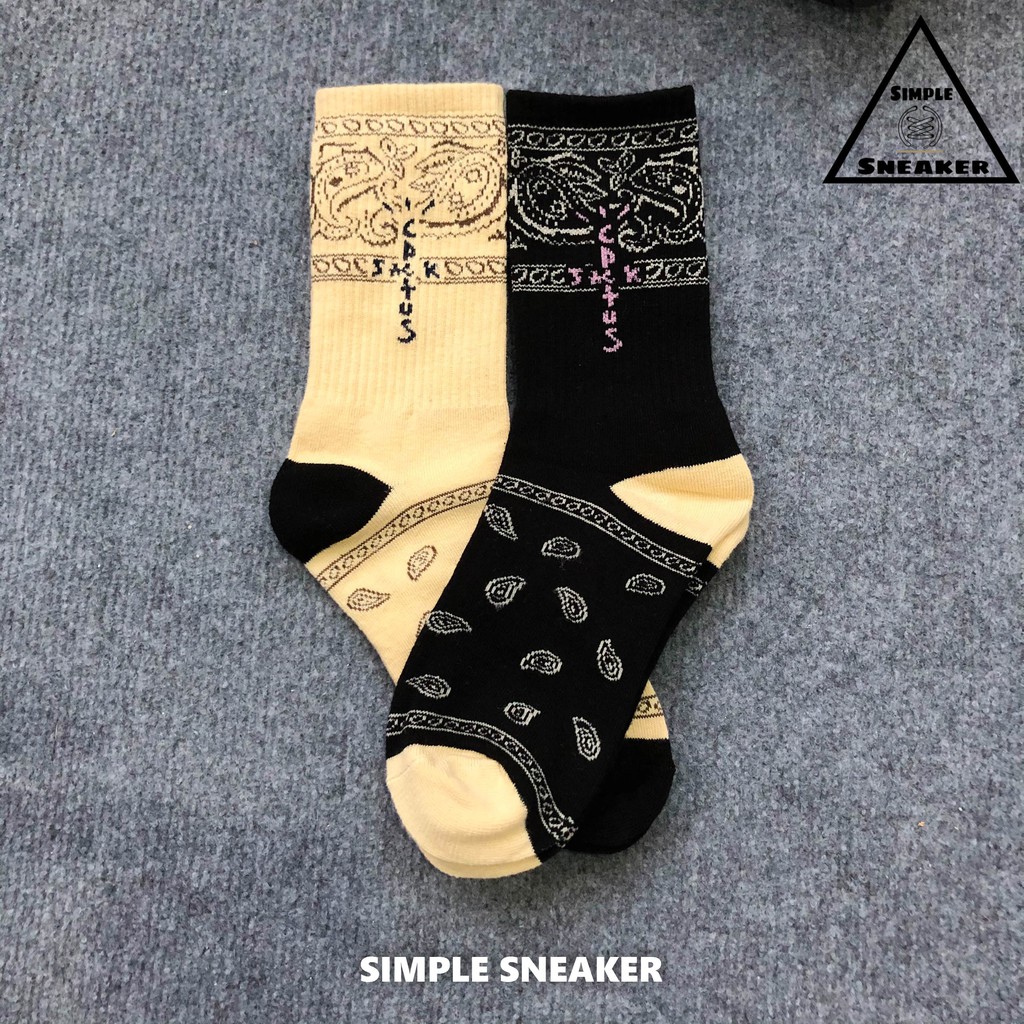 Vớ Cổ Cao Thể Thao Travis Scott 🔴FREE SHIP🔴 Tất Nam Nữ Unisex Họa Tiết Bandana - Phối Giày Jordan