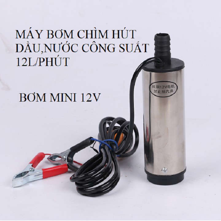 máy bơm chìm hút dầu,xăng mini 12V