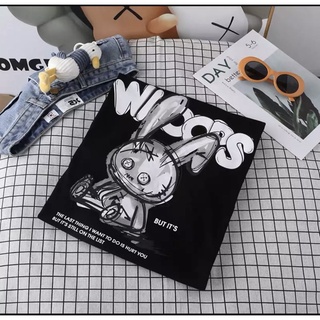 Áo thun tay lỡ Unisex thỏ ngáo form rộng, Áo phông form rộng in hình thỏ phê