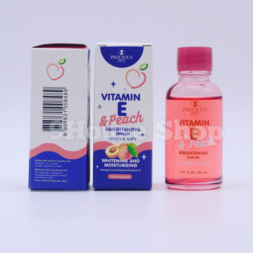 01 Chai Serum Sáng Da Mờ Thâm Vitamin E &amp; Peach BRIGHTENING 30ml