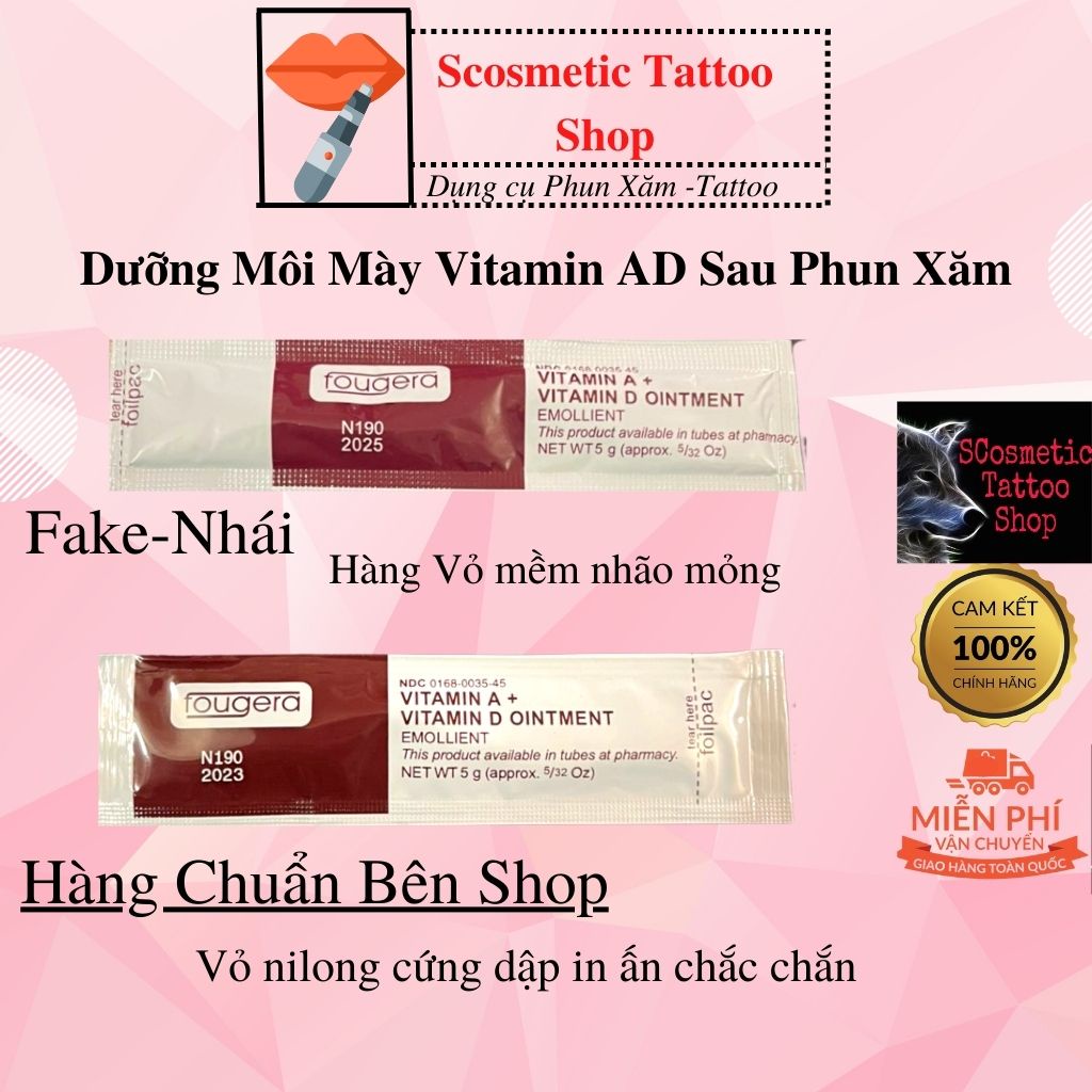 Dưỡng gói Vitamin A, D chuyên dùng sau phun xăm mày,môi