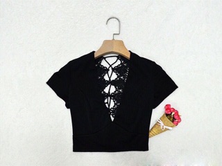 Áo croptop dây đan lưng