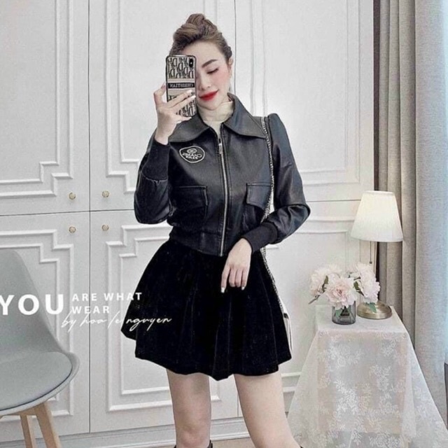 ÁO KHOÁC DA THÊU CHỮ LƯNG SANG CHẢNH SIÊU HOT