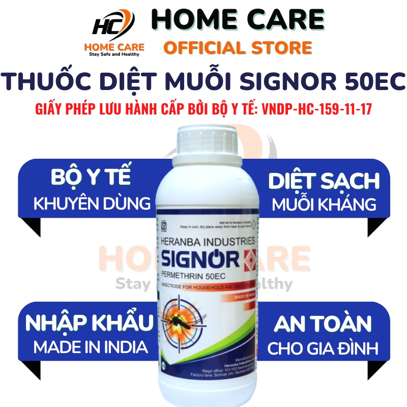 Thuốc Diệt Muỗi Trong Nhà SIGNOR PERMETHRIN 50EC chai 100ml Nhập Khẩu Ấn Độ, Diệt Muỗi Kháng, Côn Trùng Sâu Bệnh