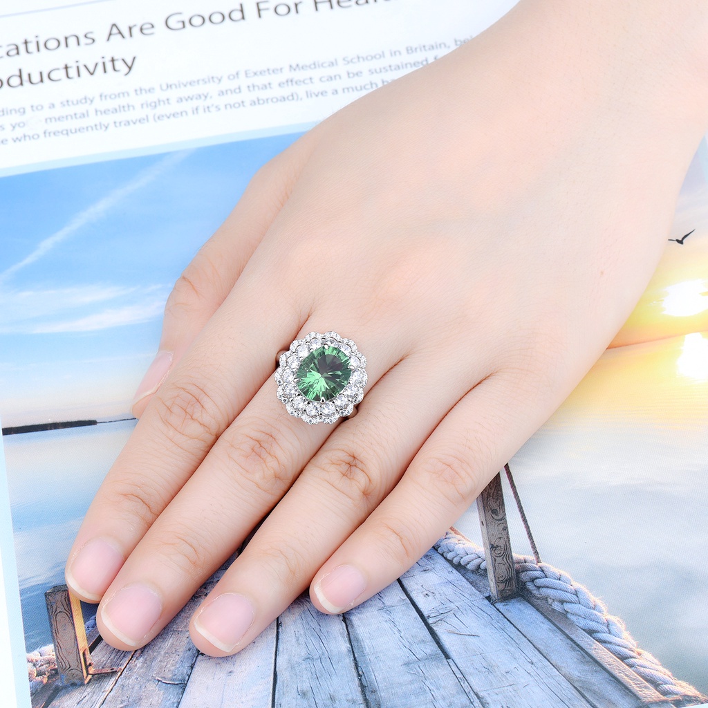 Set 5 Nhẫn Bạc 925 Đính Đá Fluorite Xanh Tự Nhiên Thời Trang Cho Nữ