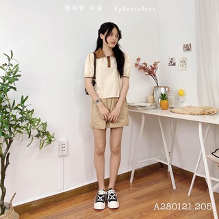 Áo somi crt cổ bẻ viền chỉ