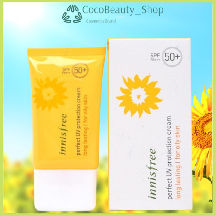 [CHỐNG NẮNG] KEM CHỐNG NẮNG DA DẦU INNISFREE LONG LASTING SPF 50+ 50ML (MÀU VÀNG)