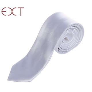 Cà vạt hình mũi tên thiết kế nhỏ thon màu trắng trơn