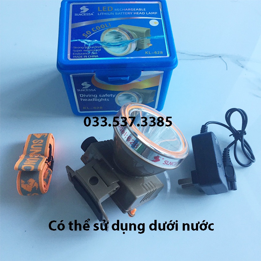 Đèn đội đầu siêu sáng, đèn pin soi ếch KL 628 công suất 35W